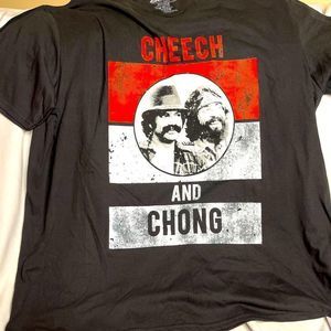 Cheech and Chong red and black logo T-shirt